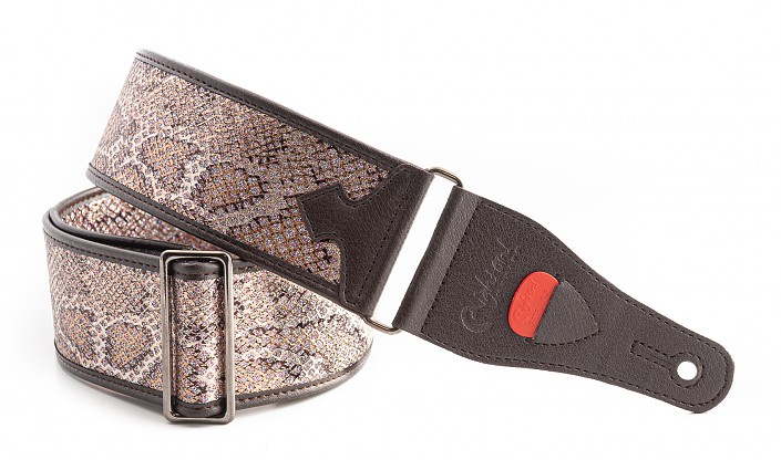 Model GLITTER SNAKE guitar strap, imitating snake skin texture